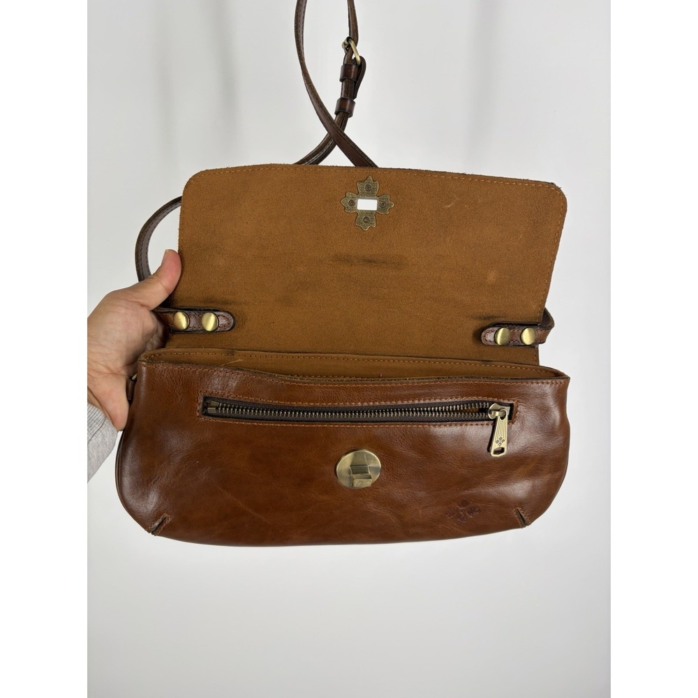 Patricia Nash Caprina Crossbody Clutch Bag Cognac Distressed Leather Boho - Picture 5 of 13